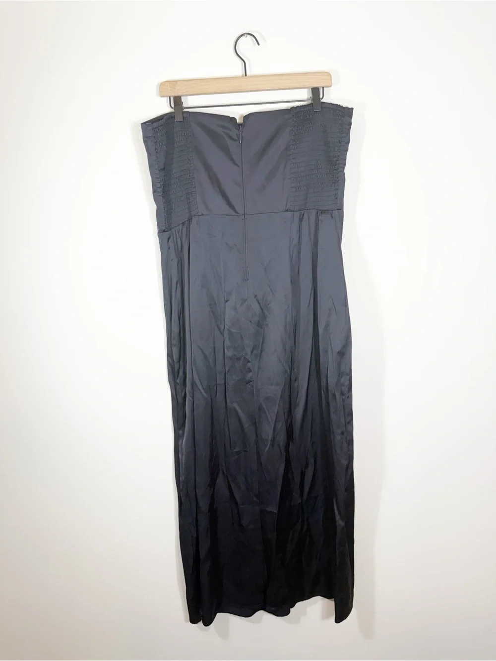 Abercrombie Black Satin Sculpt Strapless Maxi Dress XL